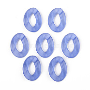 Transparent Acrylic Linking Rings, Quick Link Connectors, for Curb Chains Making, Frosted, Unwelded, Twist, Mauve, 39.5x29.5x7.5mm, Inner Diameter: 22x11mm(OACR-T024-01-K05)