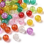 Round Crackle Glass Beads, Mixed Color, 8mm, Hole: 1.3~1.6mm(X-CCG-Q001-8mm-M)
