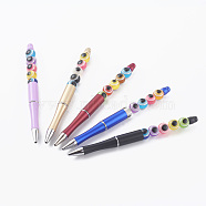 Ballpoint Pens, with Round Evil Eye Resin Beads, Mixed Color, 145x12mm(AJEW-PE0005)