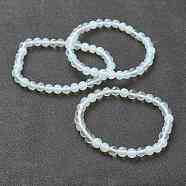 Opalite Beaded Stretch Bracelets, Round, Beads: 6~6.5mm, Inner Diameter: 2-1/4 inch(5.55cm)(BJEW-D446-B-07)