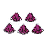 Printed Translucent Acrylic Pendants, Butterfly, Medium Violet Red, 19.5x20.5x2mm, Hole: 1.5mm(OACR-N133-027)
