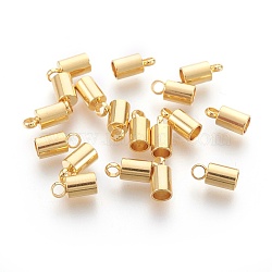 304 Stainless Steel Cord Ends, Golden, 9x4mm, Hole: 2mm, Inner Diameter: 3mm(X-STAS-L215-09B)