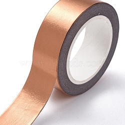 Foil Masking Tapes, DIY Scrapbook Decorative Paper Tapes, Adhesive Tapes, for Craft and Gifts, Solid Color, Sandy Brown, 15mm, 10m/roll(DIY-G016-D12)