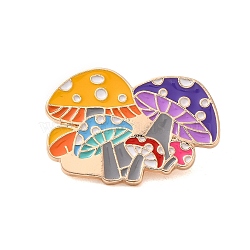 Enamel Pins, Alloy Brooches for Backpack Clothes, Mushroom, Colorful, 36x25x2mm(JEWB-H023-03KCG-05)