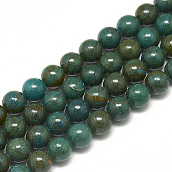 Synthetic Imperial Jasper Beads Strands, Dyed, Round, Teal, 6mm, Hole: 1mm, about 60pcs/strand, 14.3 inch(G-S300-122B-6mm)