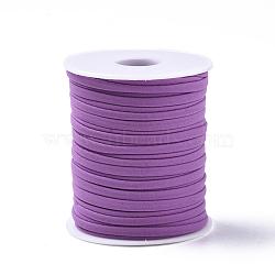 Soft Nylon Cord, Flat, Dark Orchid, 5x3mm, about 21.87 yards(20m)/roll(NWIR-R003-17)