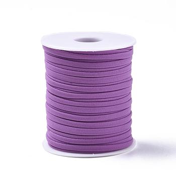 Soft Nylon Cord, Flat, Dark Orchid, 5x3mm, about 21.87 yards(20m)/roll