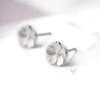 Alloy Earrings for Women, with 925 Sterling Silver Pin, Flower, 10mm