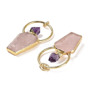 Große Anhänger aus natürlichen Mischsteinen mit natürlichem Amethyst(G-G004-02G)-3