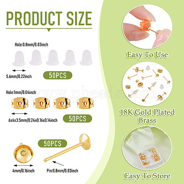 50Pcs Brass Earring Settings(KK-TA0008-38C)-4