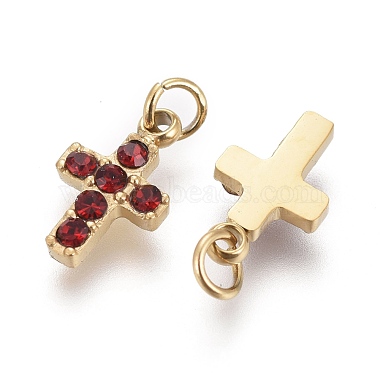 316 Surgical Stainless Steel Tiny Cross Charms(STAS-F256-023C-G)-3
