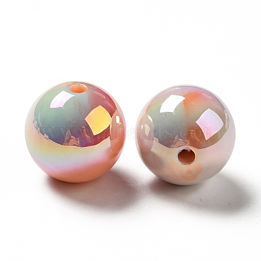 UV Plating Opaque Rainbow Iridescent Acrylic Beads(MACR-D063-01B-06)-3