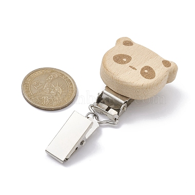 Iron ID Card Clips with Wood Animal(JEWB-BR00127)-4