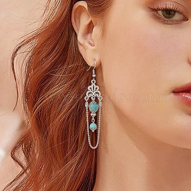 Gemstone Dangle Earrings(EJEW-TA00207)-5