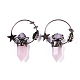 Gros pendentifs à balles pointues à facettes en quartz rose naturel(G-B073-01R-07)-1