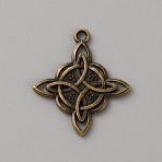 Alloy Pendants, Trinity Knot Charm, Antique Bronze, 28x25x2mm, Hole: 2mm(FIND-WH0126-301AB)