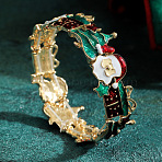 Christmas Theme Alloy Enamel Bangles for Women, Colorful, Inner Diameter: 2-1/4 inch(5.8cm)(WG4C6FF-03)