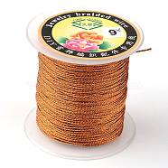 Round Metallic Thread, Embroidery Thread, 6-Ply, Chocolate, 0.6mm, about 87.48 yards(80m)/roll(MCOR-L001-0.6mm-10)