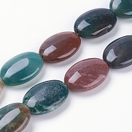 Natural Indian Agate Beads Strands, Oval, 25x18x8mm, Hole: 2mm, about 16pcs/strand, 15.82 inch(40.2cm)(G-P394-01)