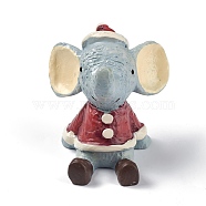 Christmas Theme Resin Display Decorations, for Home Office Tabletop Decoration, Elephant, 38x36x48mm(DJEW-R008-01A)