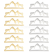 20Pcs 2 Colors Stainless Steel Outline Connector Charms, Mountain Links, Golden & Stainless Steel Color, 26x10x1mm, Hole: 1.2mm, 10pcs/color(STAS-UN0047-49)