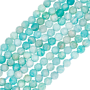 2Strands Natural Amazonite Beads Strands, Faceted, Round, 3~3.5mm, Hole: 0.6mm, about 117~126pcs/strand, 15.16''~15.55''(38.5~39.5cm)(G-BBC0001-32)