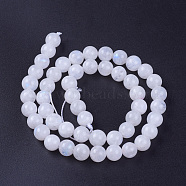 Natural Rainbow Moonstone Beads Strands, Grade AB, Round, 8mm, Hole: 1mm, about 50pcs/strand, 15.3 inch(39cm)(G-G970-37-8mm)