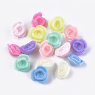 Opaque Acrylic Beads, Flower, Mixed Color, 13x14.5x7mm, Hole: 1.5mm, about 1136pcs/500g(MACR-S296-70)