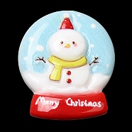 Christmas Opaque Resin Cabochons, for Jewelry Making, Snowman, 24x20.5x8mm(RESI-K030-02F)