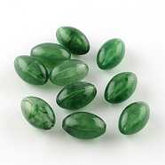 Oval Imitation Gemstone Acrylic Beads, Medium Sea Green, 20x12mm, Hole: 2.5mm, about 260pcs/500g(OACR-R026-08)