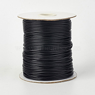 Eco-Friendly Korean Waxed Polyester Cord, Black, 0.8mm, about 174.97 yards(160m)/roll(YC-P002-0.8mm-1106)