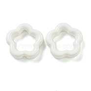 Opaque Acrylic Beads, Flower, White, 16x5mm, Hole: 1.9mm(MACR-S002-03B)