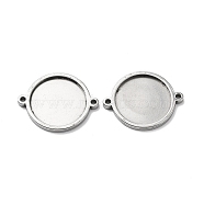 201 Stainless Steel Cabochon Connector Settings, Flat Round, Stainless Steel Color, Tray: 20mm, 23.4x29.2x2.3mm, Hole: 2mm(STAS-E197-01P)