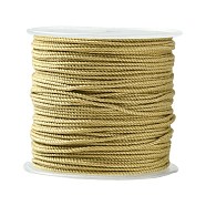 28M Cotton Cord, Braided Rope, with Plastic Reel, for Wall Hanging, Crafts, Gift Wrapping, Dark Khaki, 1mm, about 30.62 Yards(28m)/Roll(OCOR-CJC0005-01A)