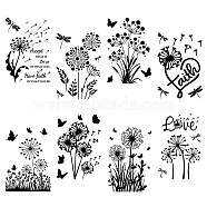 8 Sheets 8 Styles PVC Waterproof Wall Stickers, Self-Adhesive Decals, for Window or Stairway Home Decoration, Rectangle, Flower, 200x145mm, about 1 sheets/style(DIY-WH0345-064)