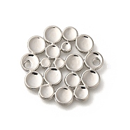 Alloy Connector Charms, Platinum, Flat Round, 21.5x21.5x1mm, Hole: 1.2mm(FIND-Z067-03P-02)