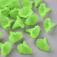 Transparent Acrylic Beads, Calla Lily, Frosted, Lawn Green, 40.5x33x35mm, Hole: 1.8mm, about 135pcs/500g(BSF796-C18)