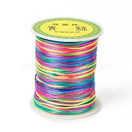 Segment Dyed Nylon Thread Cord, Rattail Satin Cord, DIY Material for Jewelry Making, Round, Colorful, 1mm, about 87.49 Yards(80m)/Roll(NWIR-F011-02)