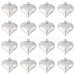 100Pcs 316 Surgical Stainless Steel Pendants, Heart Charm, Stainless Steel Color, 17x16x6mm, Hole: 1mm(STAS-SC0004-47)