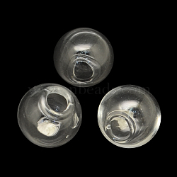 Round Handmade Blown Glass Globe Ball Bottles, for Glass Vial Pendants Making, Clear, 16mm, Hole: 3.5~6mm(X-BLOW-R002-16mm)