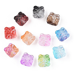 Acrylic Beads, Lion Heads, Mixed Color, 13.5x13x12.5mm, Hole: 2mm(T028-01)