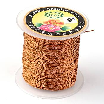 Round Metallic Thread, Embroidery Thread, 6-Ply, Chocolate, 0.6mm, about 87.48 yards(80m)/roll