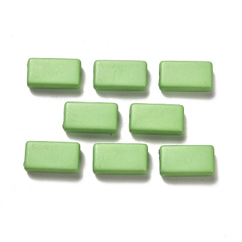 Opaque Acrylic Beads, Rectangle, Light Green, 18.5x10x6mm, Hole: 2mm, about 450pcs/500g