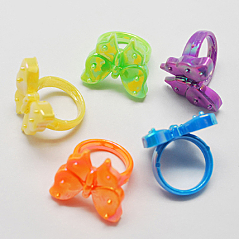 Acrylic Rings for Kids, AB Color, Mixed Color, US Size 4 1/4(15mm)