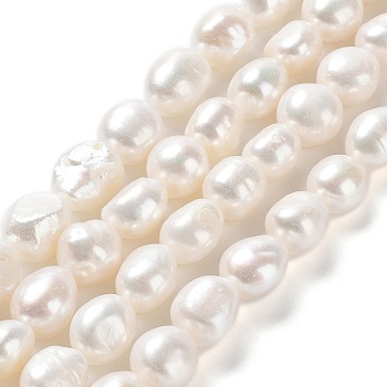 Natural Cultured Freshwater Pearl Beads Strands, Two Side Polished, Grade 3A, Seashell Color, 10~11.5x10~11x8~9mm, Hole: 0.6mm, about 32pcs/strand, 14.17''(36cm)