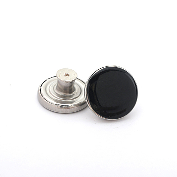 Alloy Button Pins for Jeans, Nautical Buttons, Garment Accessories, Black, 20mm
