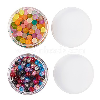 perles de verre dépolies transparentes et perles de verre craquelées bicolores(FGLA-CD0001-01)-2