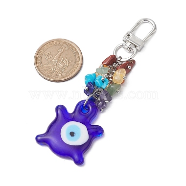 Evil Eye Blue Glass Pendant Decooration(HJEW-JM01967-02)-3