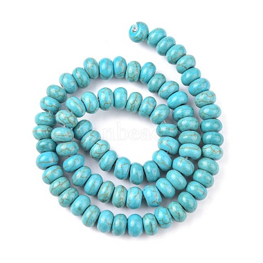 1 Strand Rondelle Synthetic Turquoise Beads Strands(X-TURQ-G109-8x5mm-06)-3