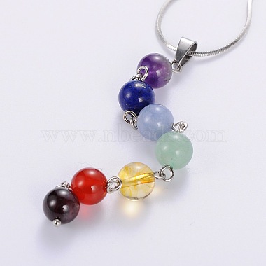 Natural Gemstone Pendant Necklaces(NJEW-JN00938)-3